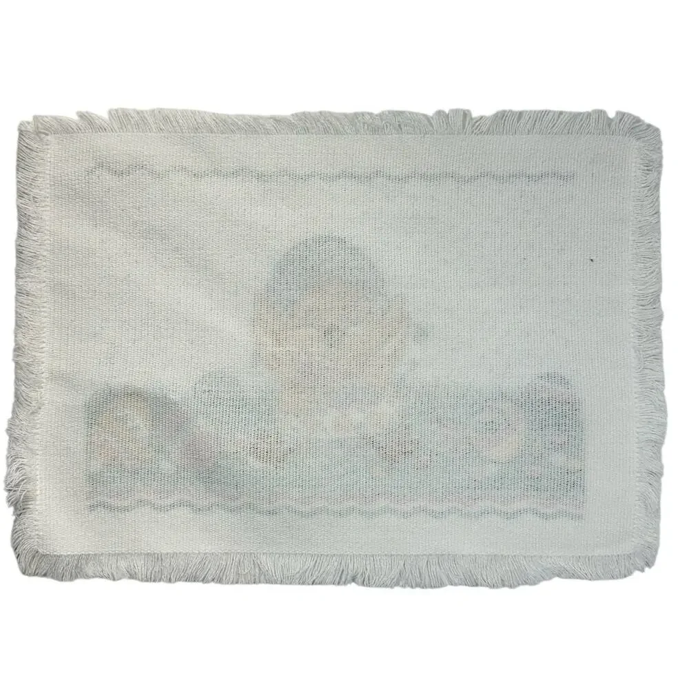Vintage 80s Easter Chick Quilted Placemats Set of 5 Spring Table Mats
